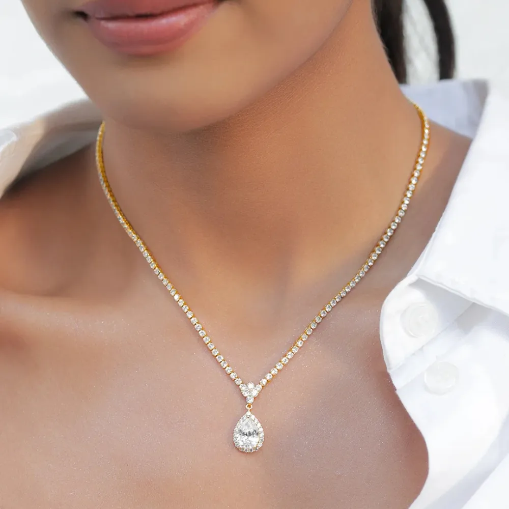 Dainty American Diamond Zirconia Pendant