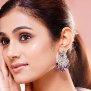 Ethereal Purple Spark Chandelier Earrings