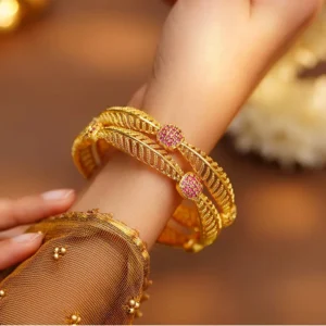 Festive Bloom Gold Plated Bangles
