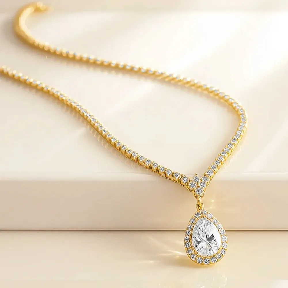 Dainty American Diamond Zirconia Pendant - Image 2